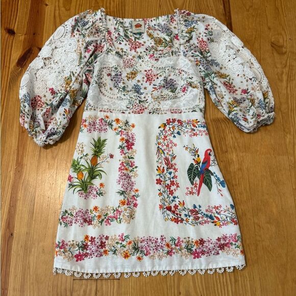 FARM RIO Delicate Forest Scarves Mini-Dress Women’s Size MED - Picture 6 of 16